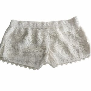 Color Swatch Shorts Womens Juniors Size 3XL Lace White